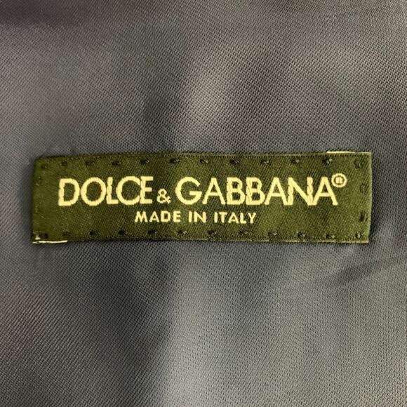 DOLCE & GABBANA Size 46 Blue Solid Wool & Mohair Buttoned Vest - Picture 4 of 5